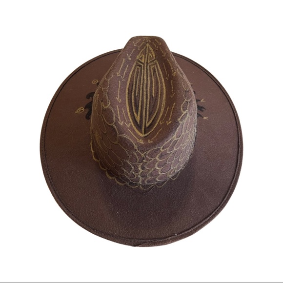 Hand Painted Summer Hat by Local Artist. Mexican Indigenous Painted artwork. - Picture 3 of 4